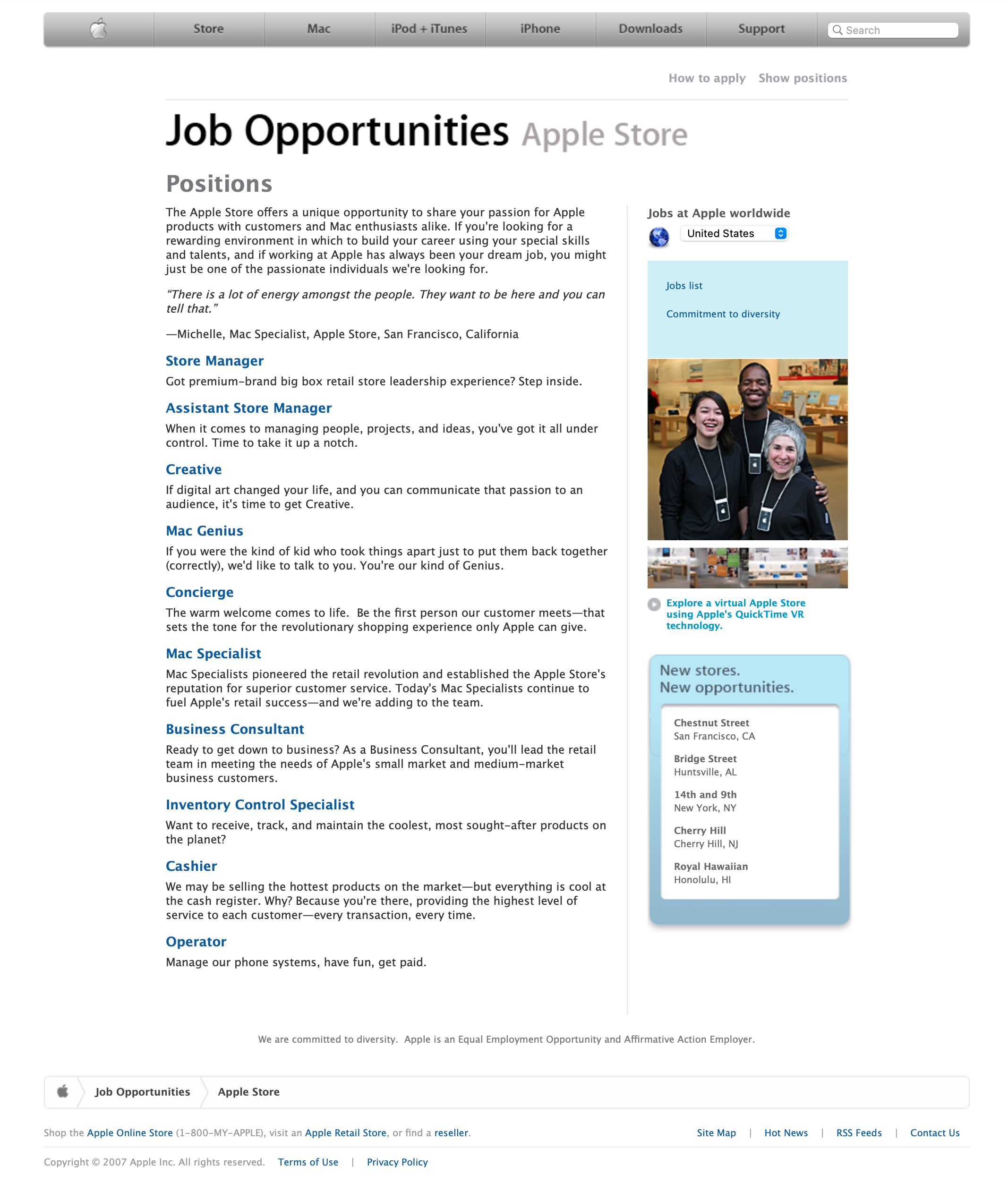 apple jobs retail
